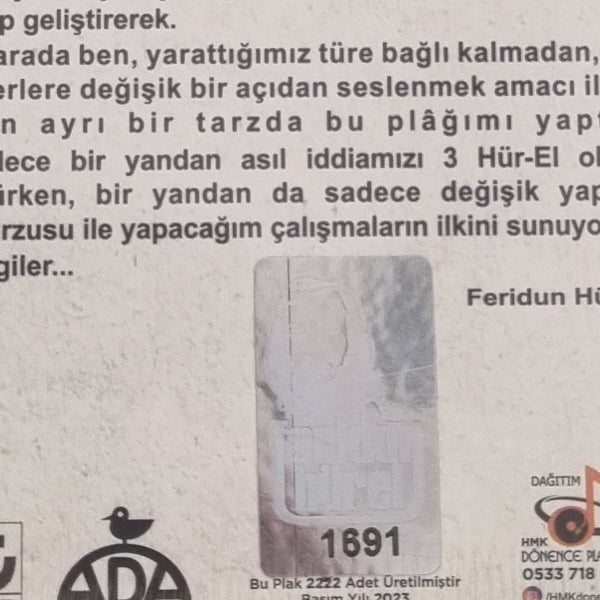 Feridun Hürel Plak-Feridun Hürel Bir Sevmek Bin Defa Ölmekmis Plak-LP-Schallplatte