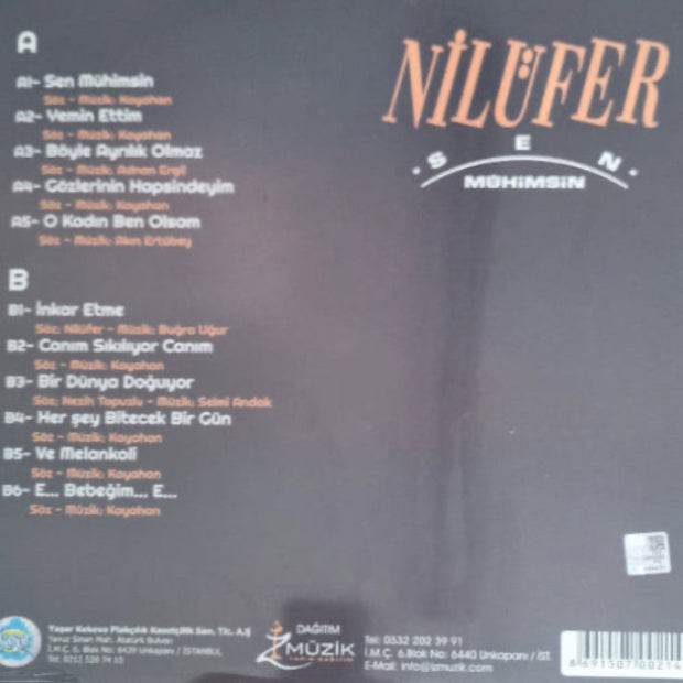 Nilüfer Plak |O Mühims |(Türkçe PopPlak) Schallplatte |Pop Plaka|LP