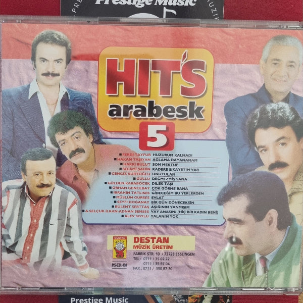 Hit's Arabesk 5 CD | HIT'S ARABESK CD | DESTAN Müzik | Almanya | Arabesk CD