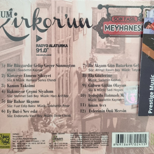 Rum Kirkor'un Meyhanesi CD- Son Fasıl - Türk Sanat Müziği CD