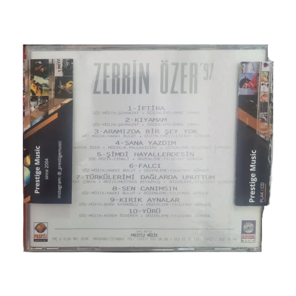 Zerrin Özer '97 CD | Prestige Müzik | Türkçe pop | CD | Türkischer pop CD's