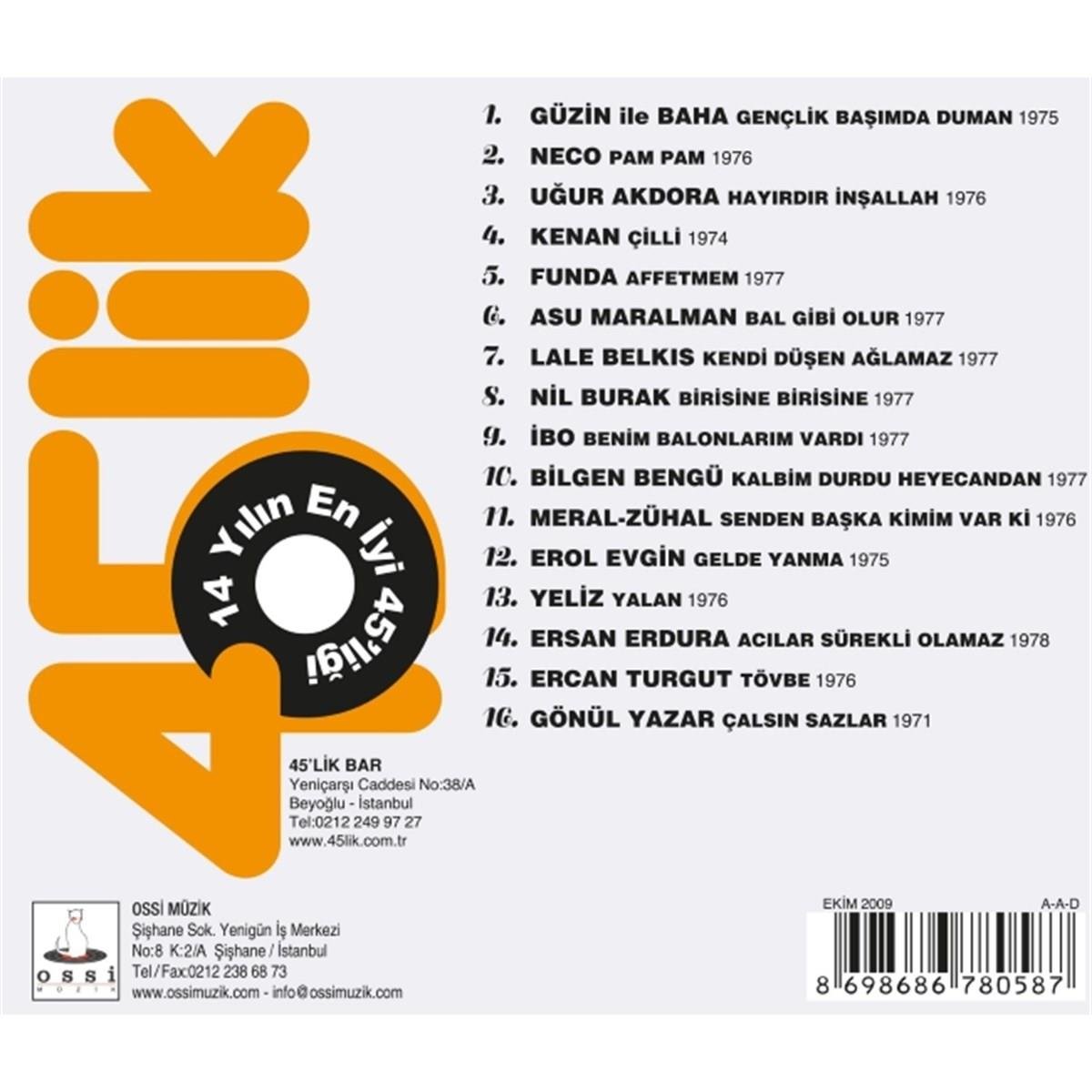 45' CD'ye eşit | 14 Yılın En İyi 45'liği (Türkçe CD) | (POP CD'si)