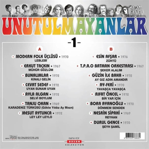 Unutulmayanlar 1 Plak | Unutulmayan | Çeşitli Sanatçılar dan | Pop Müzik( Pop Plak)Schallplatte | LP