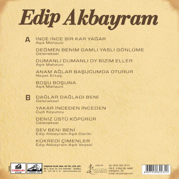Edip Akbayram Plak| Edip Akbayram -En iyileriyle Analog Master| (Plak) Schallplatte | LP