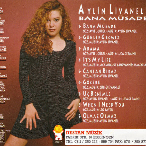 Aylin Livaneli - Bana Müsade | CD | DESTAN Müzik - 1992 | Almanya | Esslingen