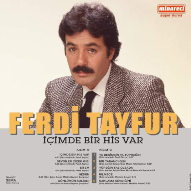 Ferdi Tayfur Plak -İçimde Bir His Var | Ya Benimsin Ya Toprağın || Plak | Schallplatte| LP