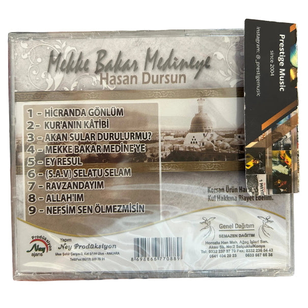 Hasan Dursun - Mekke Bakar Medineye (CD)ilahi-Sufi Müzik CD
