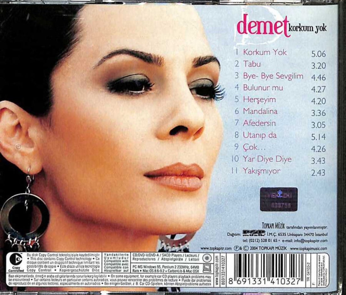 Demet - Korkum Yok (CD) Türkçe | Pop | CD |Demet Sağıroğlu