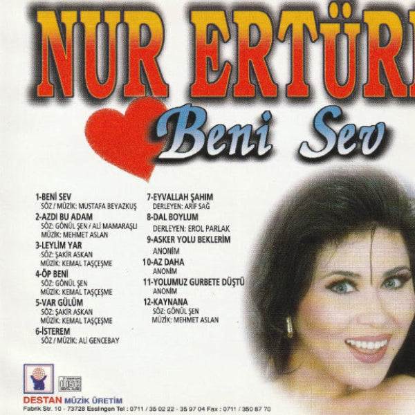 Nur Ertürk - Beni Sev | CD |Almanya | Destan Müzik | CD