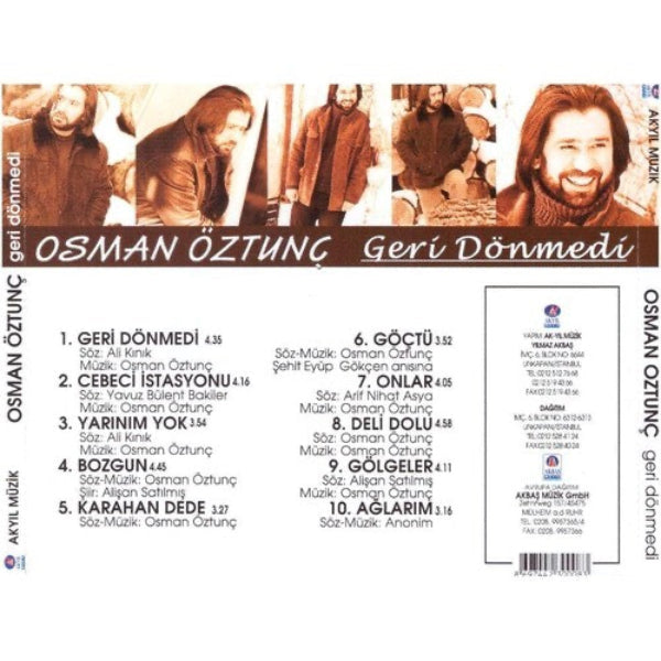 Geri Dönmedi CD - Osman Öztunç CD |Türk halk müziği | Türkische Volksmusik | CD