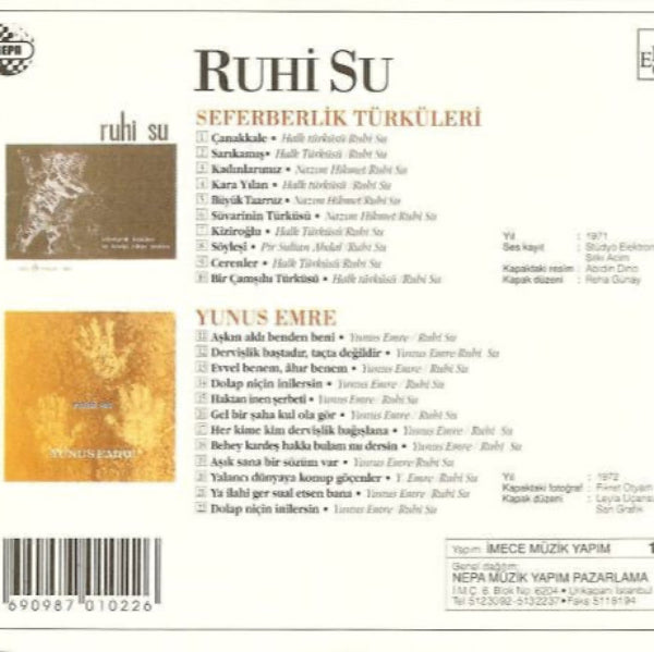 RUHi SU-Seferberlik Türküleri ve Kuvayi Milliye Destani -Yunus Emre CD