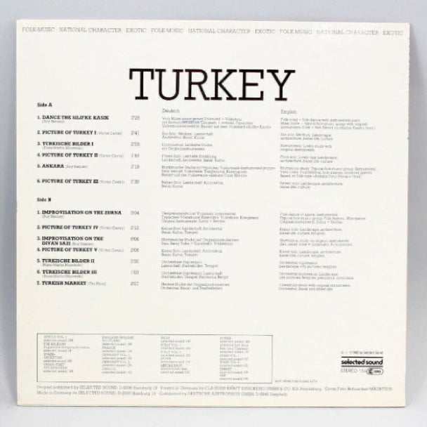 TURKEY 1983 | Plak | FOLK- MUSIC- NATIONAL CHRACTER -EXOTIC |Schallplatte | LP