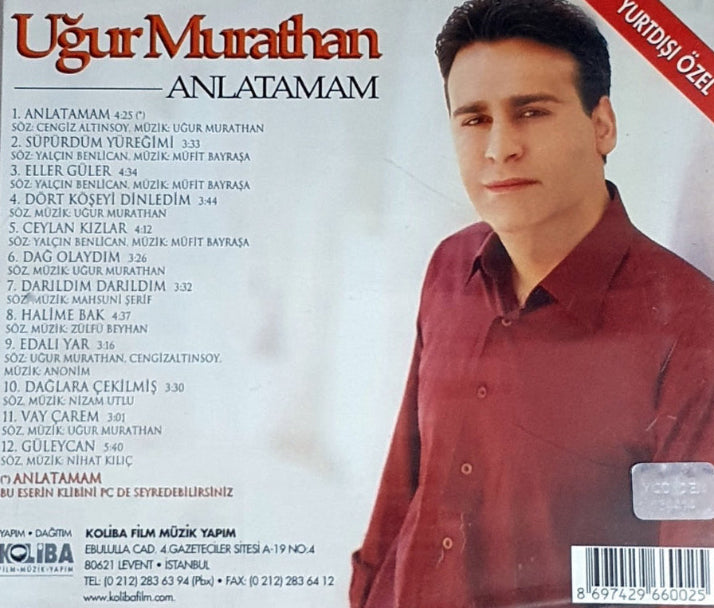 Uğur Murathan - Anlatamam CD | Türkçe CD |Arabesk CD