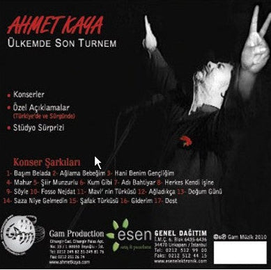 Ahmet Kaya - Ülkemde Son Turnem ( VCD) CD
