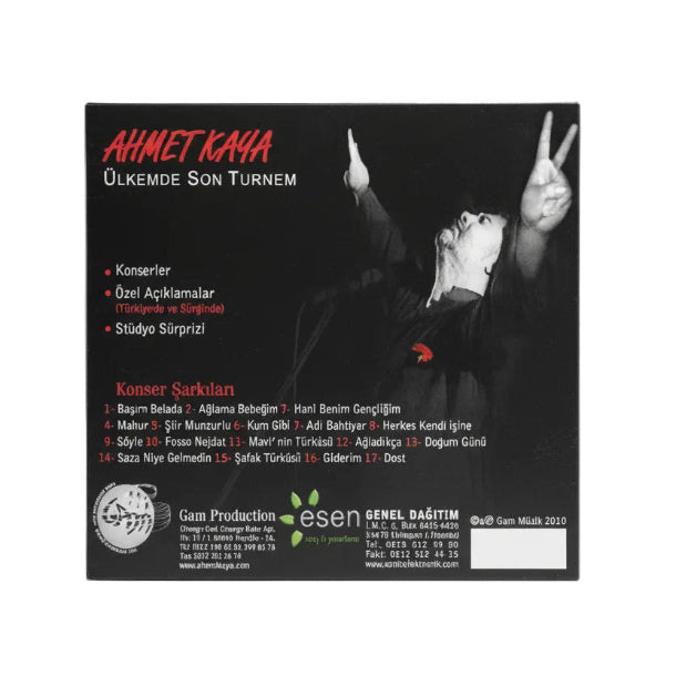 Ahmet Kaya - Ülkemde Son Turnem CD ( VCD) Ahmet Kaya CD
