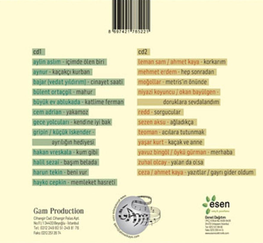 Ahmet Kaya CD | Ahmet Kaya Bir Eksiğiz | Türk Halk | Özgün | Protesto | Müzik | CD ( Türkçe CD )