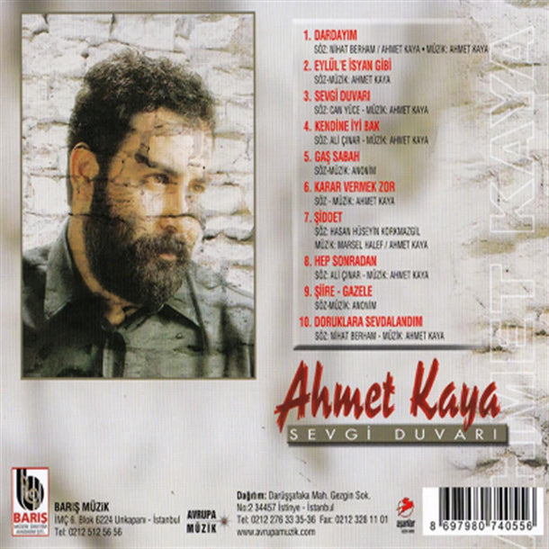 Ahmet Kaya CD | Ahmet Kaya Sevgi Duvarı Cd ( Türkçe CD )Özgün | Protest | Müzik |CD