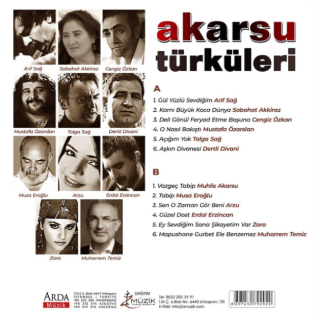 Akarsu Türküleri Plak | Çeşitli Sanatçılar | karışık | Türk Halk | Müziği |Plak |kayıt |LP