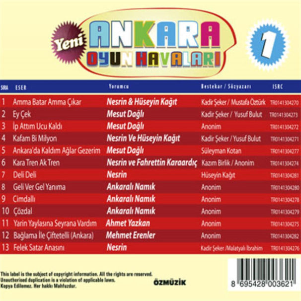 Yeni | Ankara Oyun Havaları CD | Vol.1 | Öz Müzik | ANKARA Havaları CD