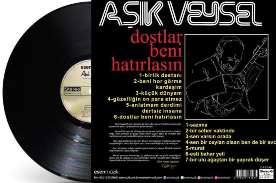 Aşık Veysel - Dostlar Beni Hatırlasın ( Plak ) Schallplatte | LP | Türk Halk