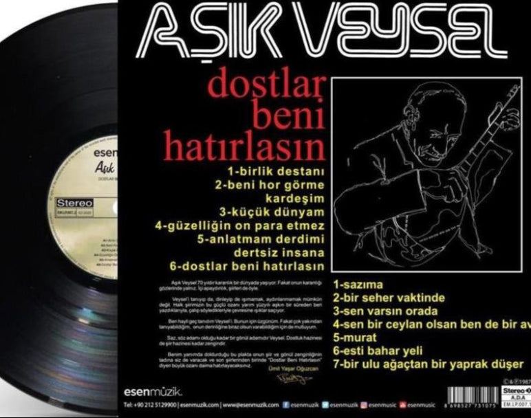 Aşık Veysel - Dostlar Beni Hatırlasın ( Plak ) Schallplatte | LP | Türk Halk | Plak