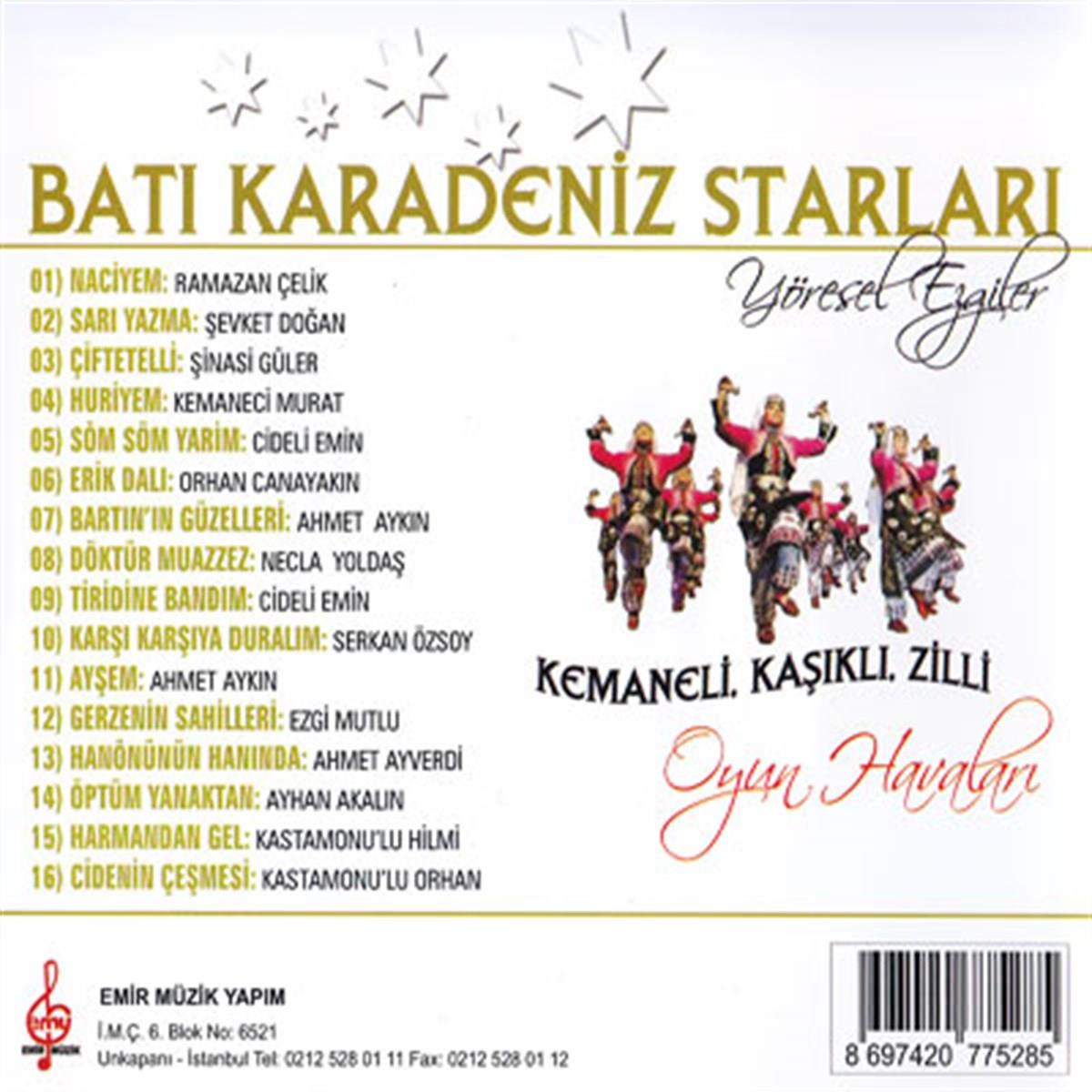 Batı Karadeniz Starları - Yöresel Ezgiler ( CD ) Karadeniz Türküleri CD