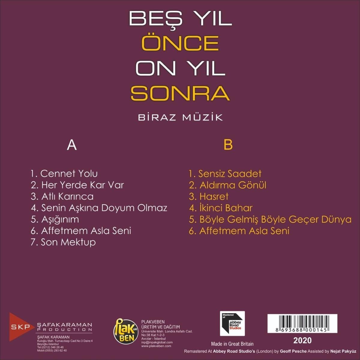 Beş Yıl Önce On Yıl Sonra - Biraz Müzik (Plak)Türkçe | Pop | Plak | Schallplatte | LP