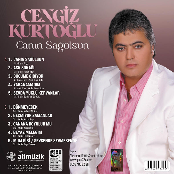 Cengiz Kurtoğlu -Canın Sağolsun Plak (Renkli Limitli Baskı Plak) Türkçe | Arabesk | Plak