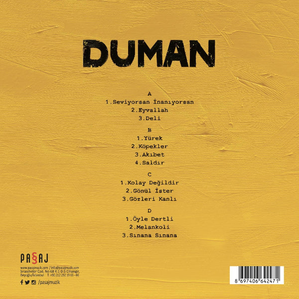 Duman Plak | Çeşitleri | Set | Duman | Kufi | Darmaduman | Belki Alışman Lazım | Seni Kendime Sakladım | Eski Köprünün Altında | Plak