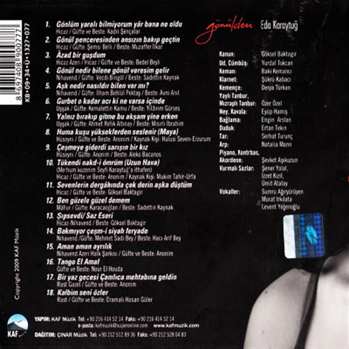 Eda Karaytuğ- Gönülden Şarkılar ( CD )Türk halk | müziği | CD