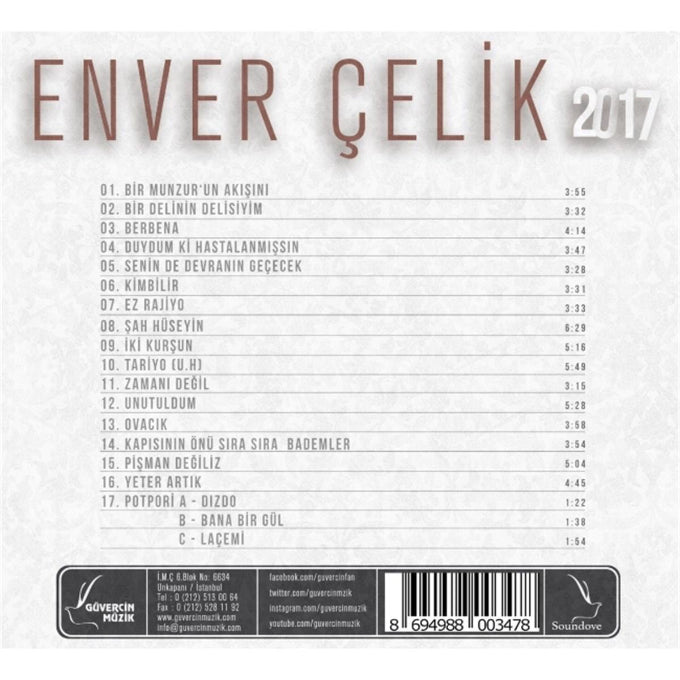Enver Çelik - 2017 Hasret ( CD ) Kürtçe | Halk Müzik | CD