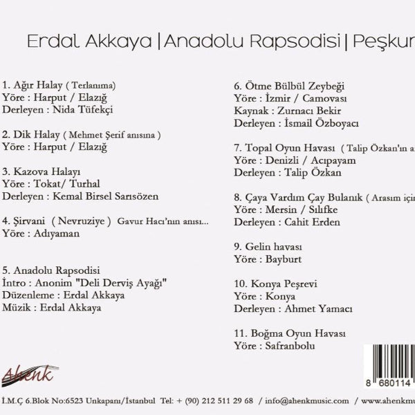 Erdal Akkaya - Anadolu Rapsodisi | Peşkun (CD ) Enstrümantal | Müzik | CD