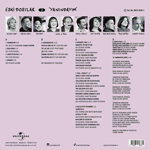 Eski Dostlar Vol.2 - Yanındayım | plak (2 Plak) Nostalji | Eski | Pop | Rock | Türk | Sanat | Müziği | Plak