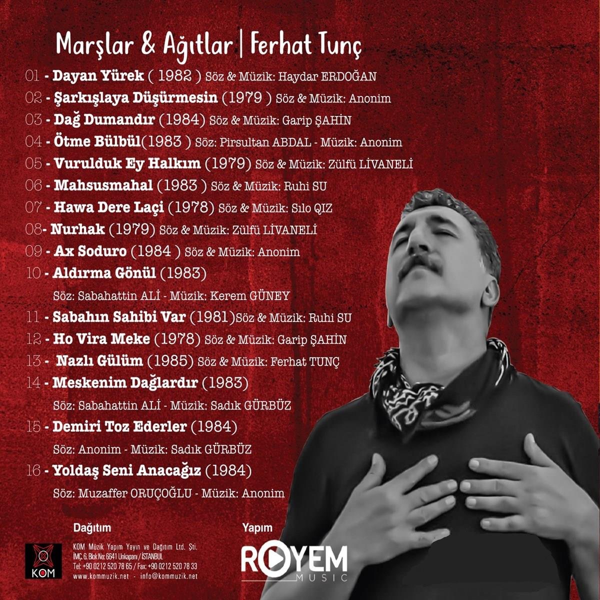 Ferhat Tunç - Marşlar ve Ağıtlar | Ferhat Tunç ( CD ) Türk halk | müziği | Özgün | Protest | CD