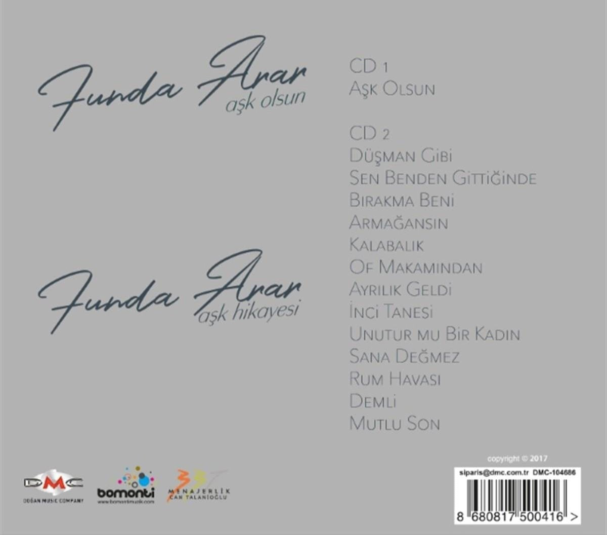 Funda Arar - Aşk Olsun-Aşk Hikayesi (2 CD)Türkçe CD