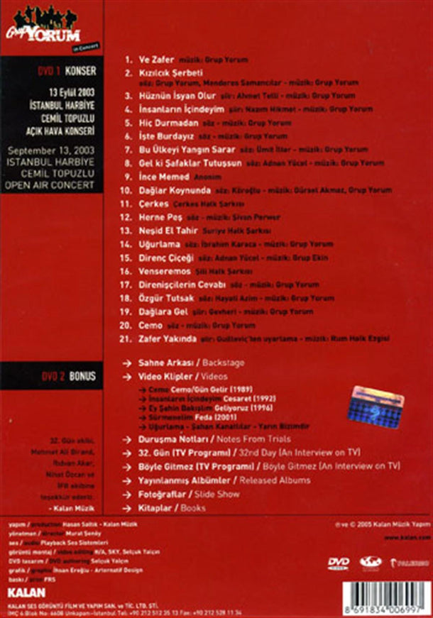 Grup Yorum - In Concert DVD ( Grup Yorum CD)Grup Yorum in Concert - DVD