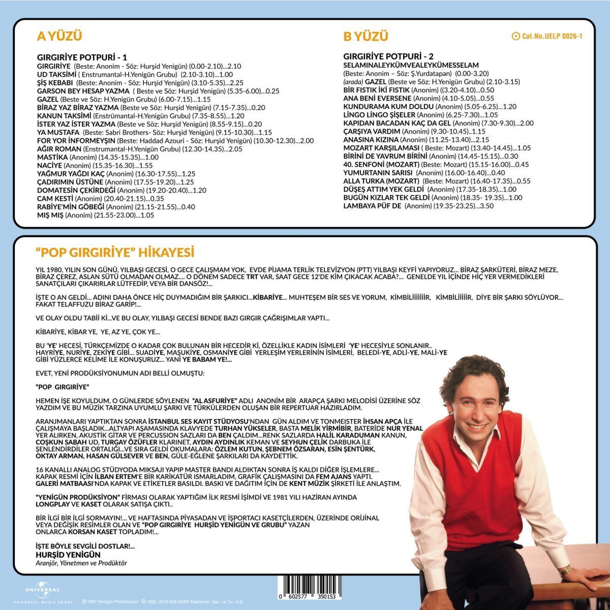 Hurşid Yenigün - Pop Gırgıriye (Plak) Türkçe | Pop | Plak | Schallplatte | LP