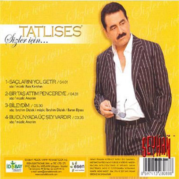 İbrahim Tatlıses CD - İbrahim Tatlıses Sizler için ( CD ) Arabesk|Türk halk müziği