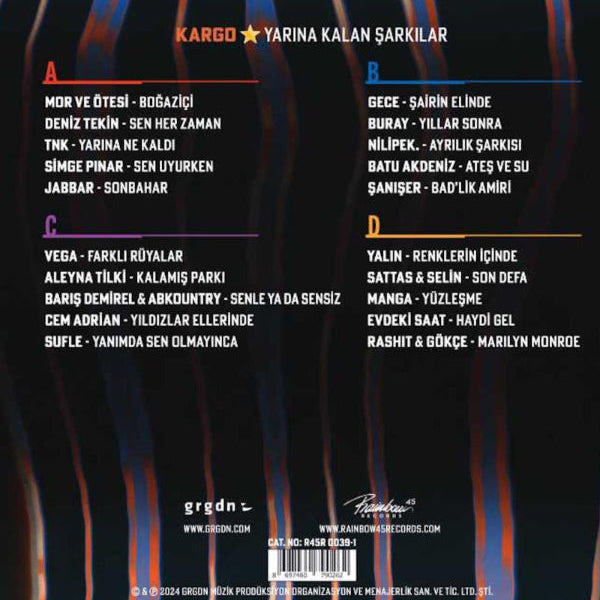 Kargo - Yarına Kalan Şarkılar |Çeşitli Sanatçılar | Karışık Pop| Rock | Plak | Schallplatte | LP