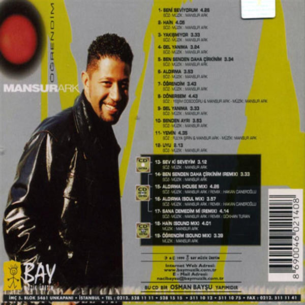 Mansur Ark - Öğrendim ( CD )Türkçe | Pop | CD