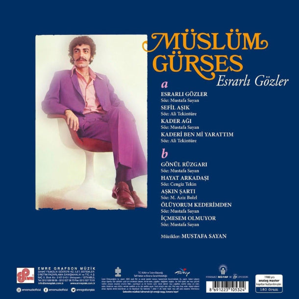 Müslüm Gürses | Esrarlı Gözler | Plak ( Arabesk | müzik |Plak) vinil plak | LP