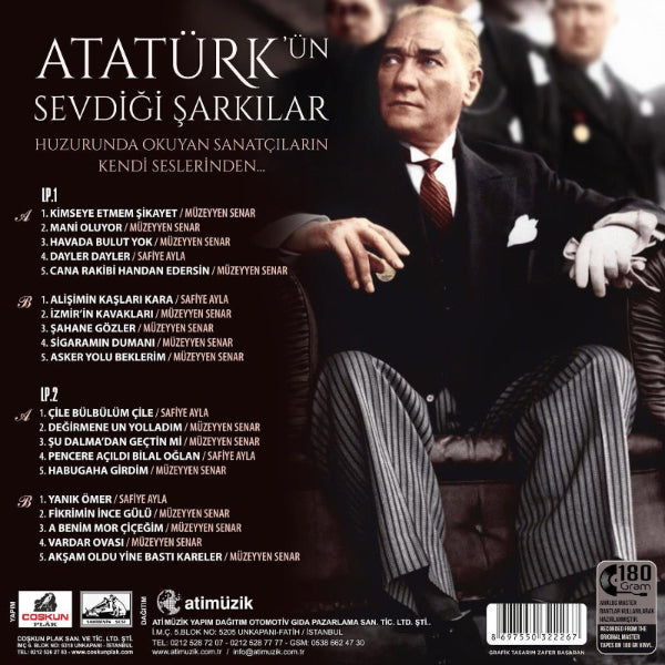 Müzeyyen Senar- Safiye Ayla - Atatürkün Sevdiği Şarkılar-Plak (2 Plak) Türk Sanat | Plak |Schallplatte