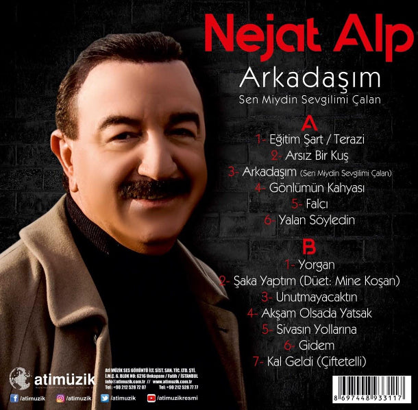Nejat Alp Plak | Arkadaşım |Sen Miydin Sevgilimi Çalan(Plak)Schallplatte | LP