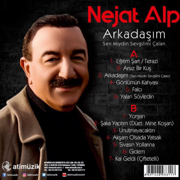 Nejat Alp Plak | Arkadaşım |Sen Miydin Sevgilimi Çalan (Plak) Schallplatte | LP