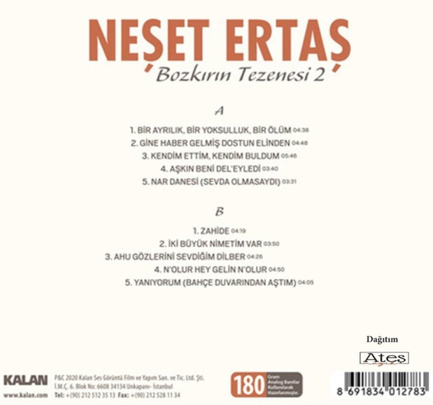 Neşet Ertaş Plak|Bozkirin Tezenesi 2 Plak|Türk Halk Plak|LP