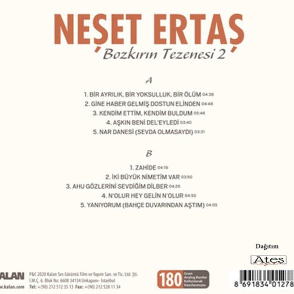 Neşet Ertaş Plak|Bozkırın Tezenesi 2 Plak|Türk Halk Plak|LP