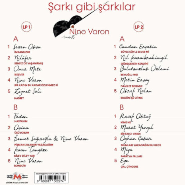 Nino Varon - Şarkı Gibi Şarkılar | Plak|Karışık | Pop |Plak(2 Plak)Schallplatte | LP