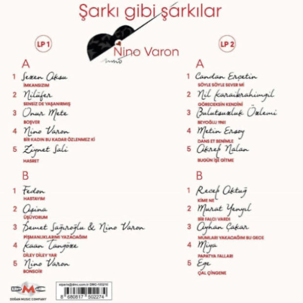 Nino Varon - Şarkı Gibi Şarkılar | Plak|Karışık | Pop |Plak(2 Plak)Schallplatte | LP