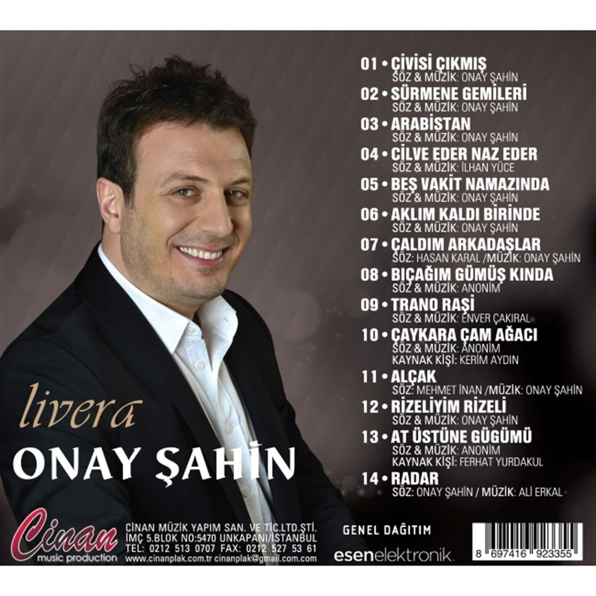 Onay Şahin - Livera (Türkische Volksmusik | CD) Türk Halk | müziği | CD