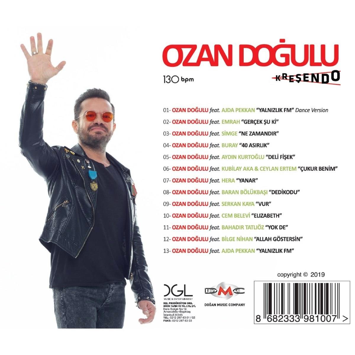 Ozan Doğulu CD- Ozan Dogulu - 130 Bpm Kreşendo (CD)Türkçe |DJ | Pop | mix | CD